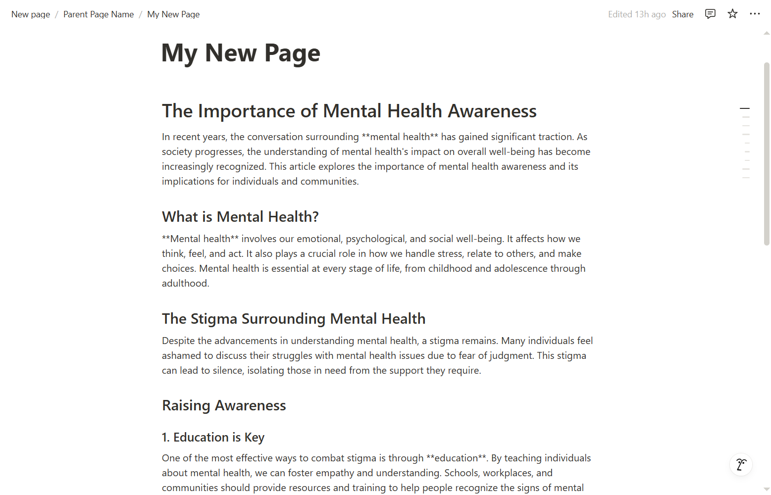 Template - Generated Page in Notion
