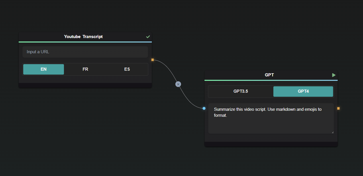 Efficient summarization using YouTube Transcript Node