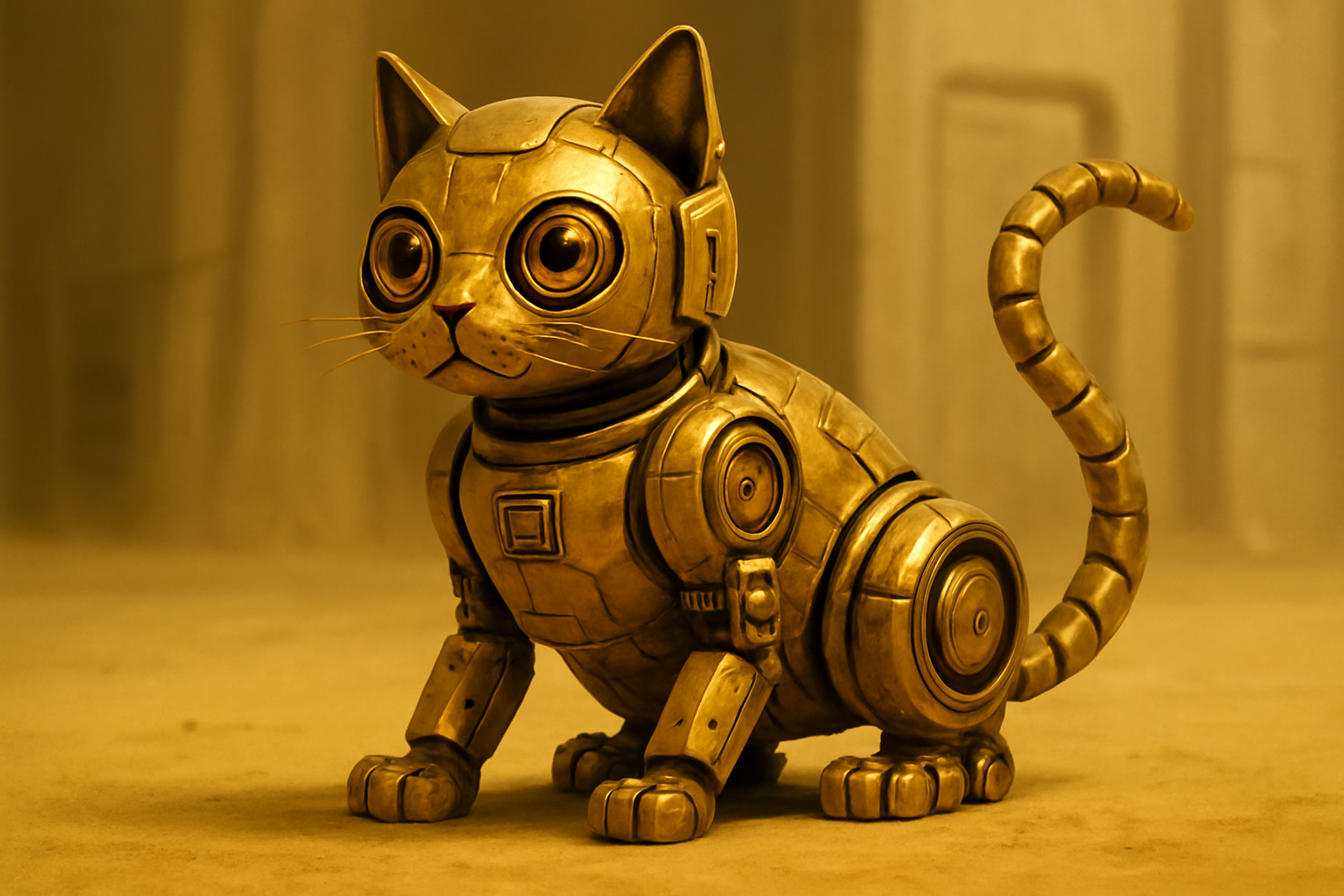 Refined Golden Droid Cat Character Generated by GPT Image
