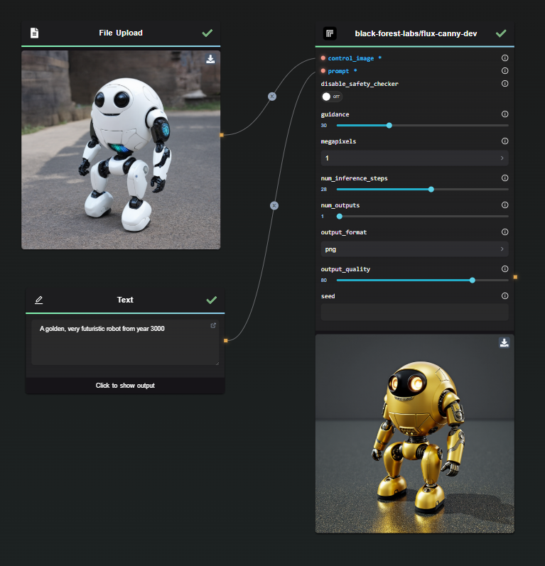 Création d&#39;images guidée par les contours avec Flux Canny Pro